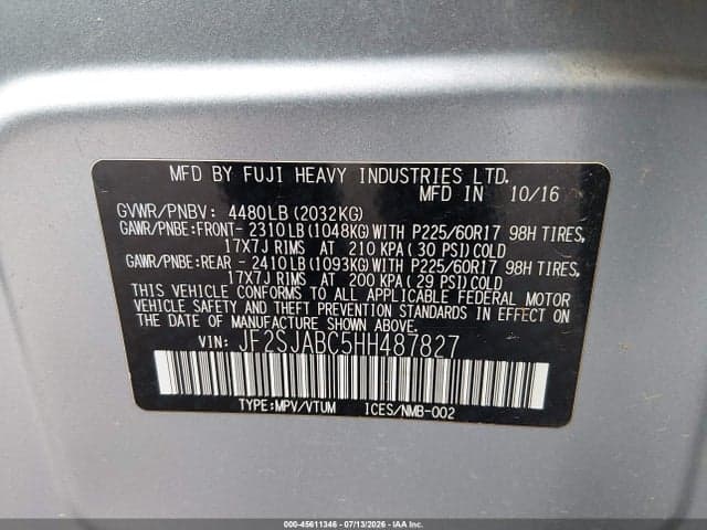 2017 SUBARU FORESTER 2.5I 9