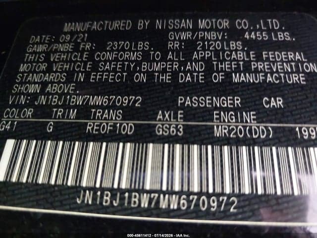2021 NISSAN ROGUE SPORT SV AWD XTRONIC CVT 9