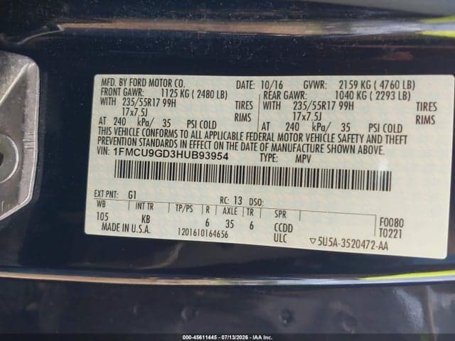 2017 FORD ESCAPE SE 9