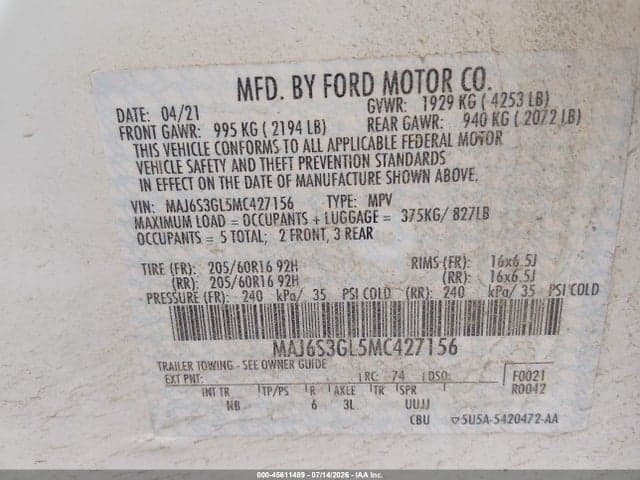 2021 FORD ECOSPORT SE 9