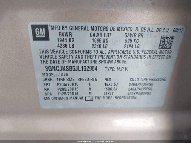2018 CHEVROLET TRAX LS 9