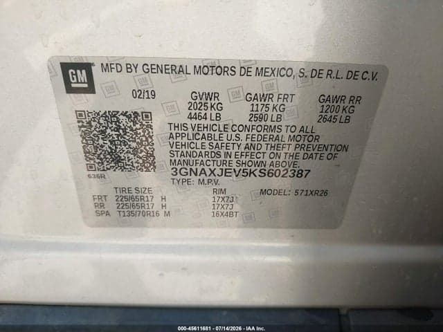 2019 CHEVROLET EQUINOX LT 9