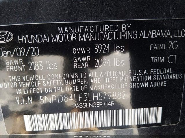 2020 HYUNDAI ELANTRA SEL 9