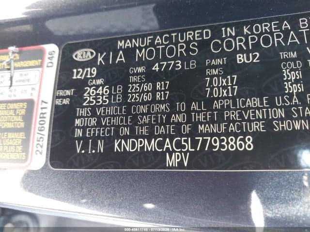 2020 KIA SPORTAGE LX 9