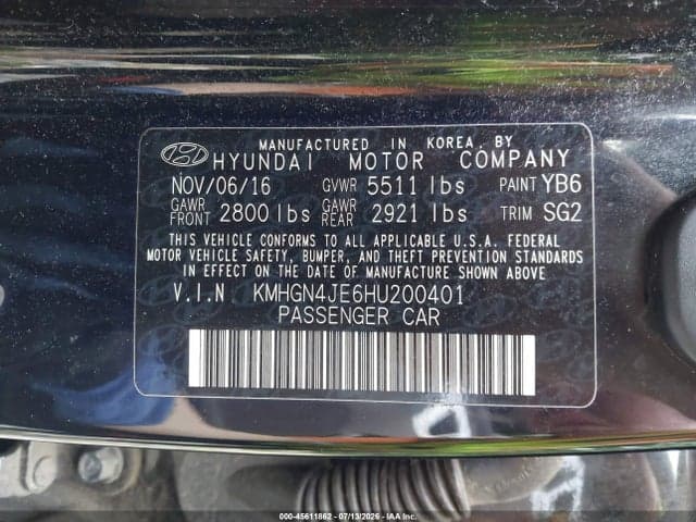 2017 GENESIS G80 3.8 9