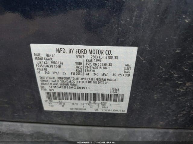 2017 FORD EXPLORER 9