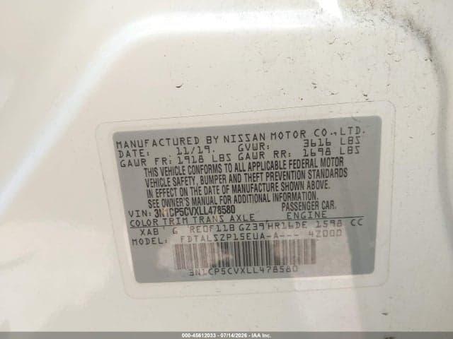 2020 NISSAN KICKS SV XTRONIC CVT 9