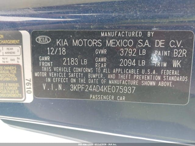 2019 KIA FORTE LXS 9