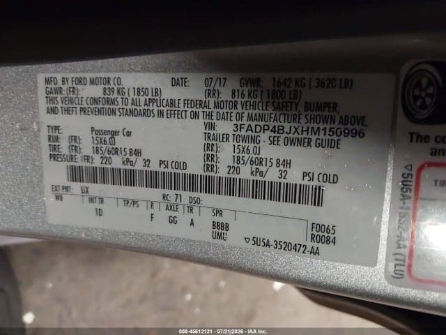 2017 FORD FIESTA SE 9