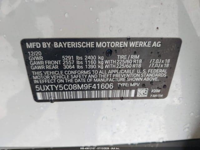 2021 BMW X3 XDRIVE30I 9
