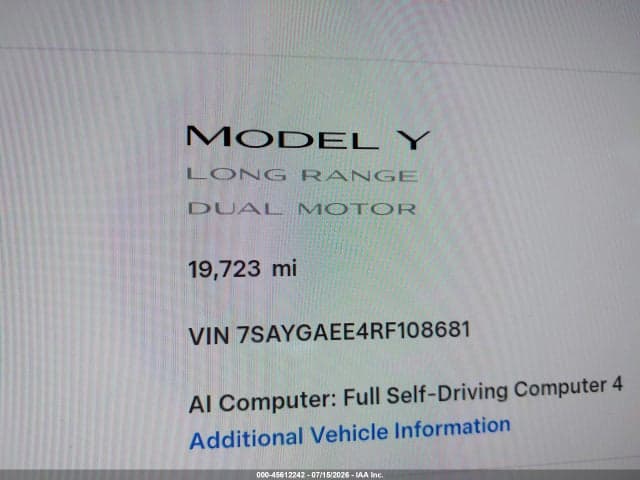 2024 TESLA MODEL Y LONG RANGE DUAL MOTOR ALL-WHEEL DRIVE 7