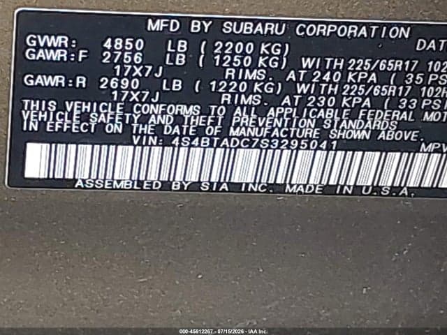 2025 SUBARU OUTBACK PREMIUM 9