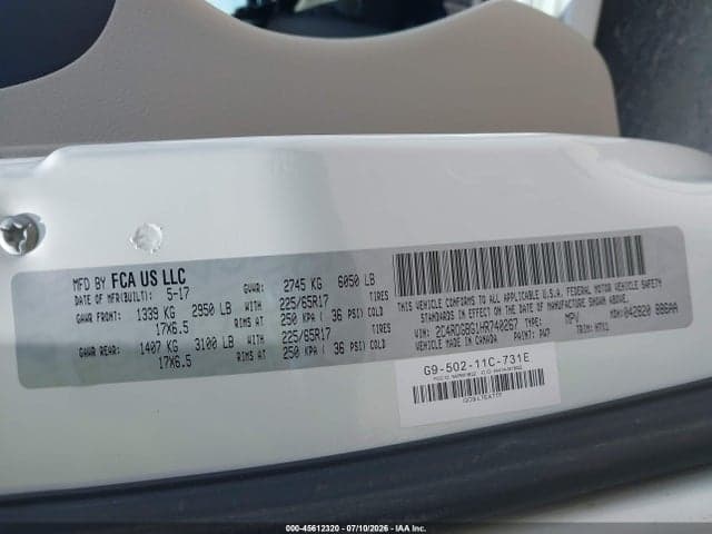 2017 DODGE GRAND CARAVAN SE 9