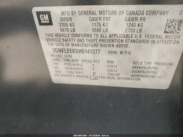 2017 CHEVROLET EQUINOX LS 9