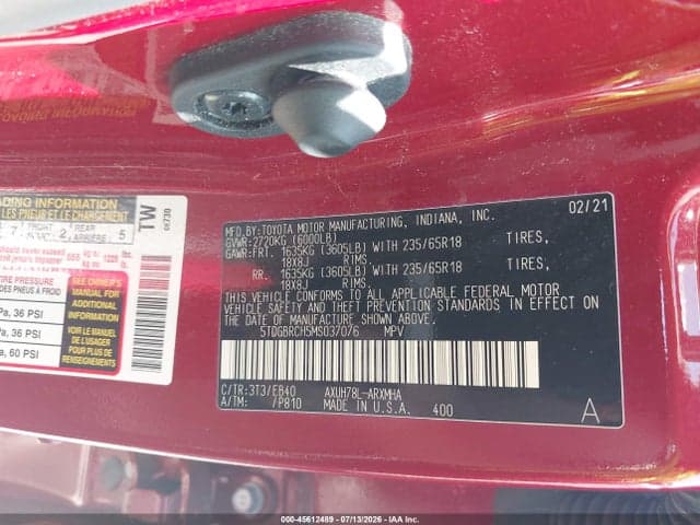 2021 TOYOTA HIGHLANDER HYBRID XLE 9