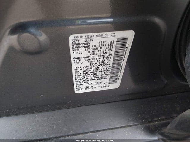 2020 NISSAN ROGUE SV FWD 9