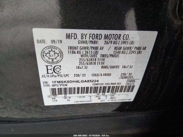 2020 FORD EXPLORER XLT 9