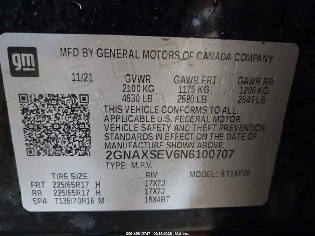 2022 CHEVROLET EQUINOX AWD LS 9