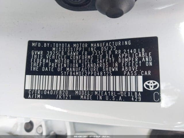 2023 TOYOTA COROLLA LE 9