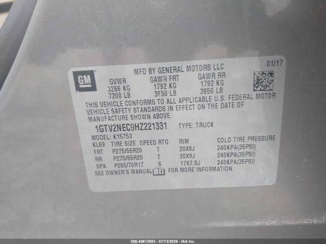 2017 GMC SIERRA 1500 SLT 9
