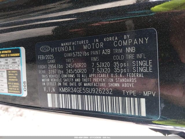 2025 HYUNDAI PALISADE XRT 9