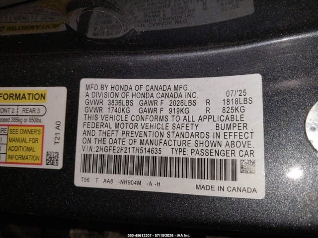 2026 HONDA CIVIC LX 9