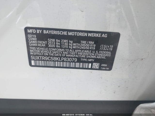 2019 BMW X3 XDRIVE30I 9