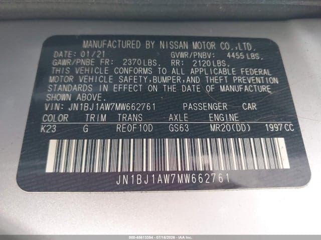 2021 NISSAN ROGUE SPORT S AWD XTRONIC CVT 9