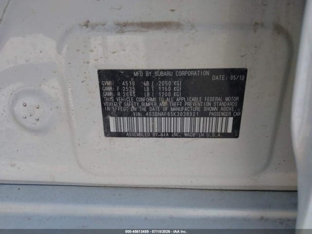2019 SUBARU LEGACY 2.5I PREMIUM 9