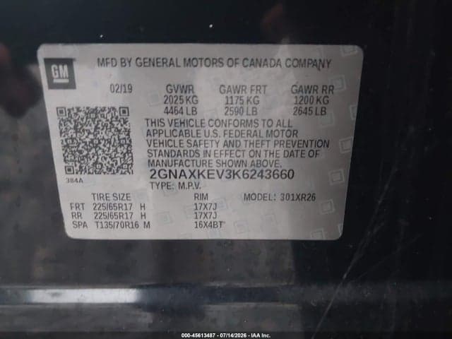 2019 CHEVROLET EQUINOX LT 9