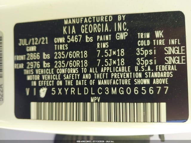 2021 KIA SORENTO S 9