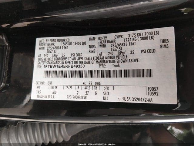 2019 FORD F-150 XLT 9