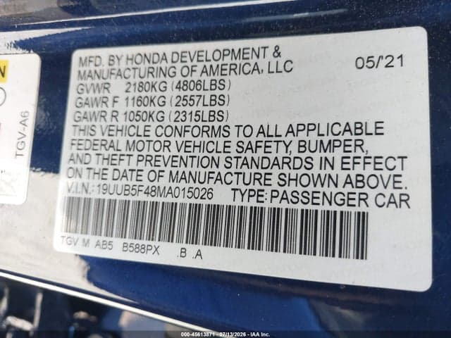 2021 ACURA TLX TECHNOLOGY PACKAGE 9
