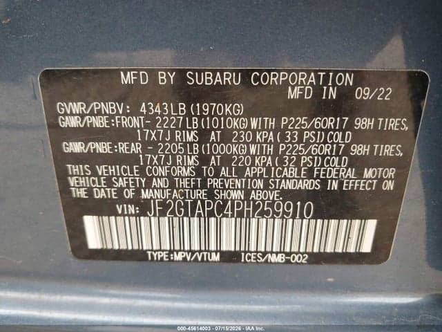 2023 SUBARU CROSSTREK PREMIUM 9