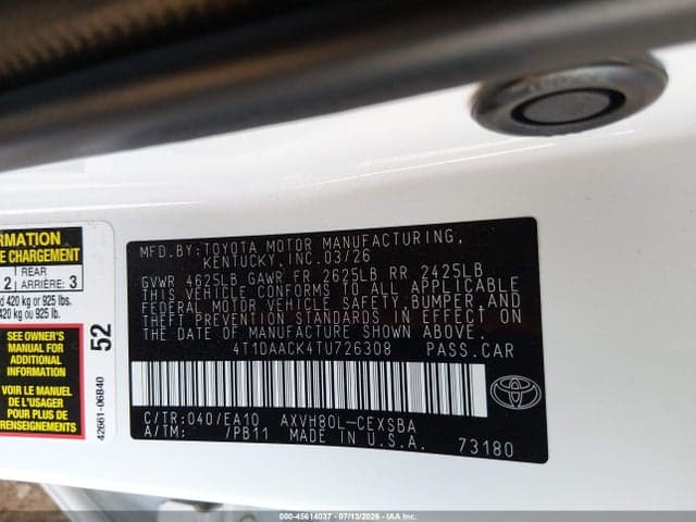 2026 TOYOTA CAMRY SE 9