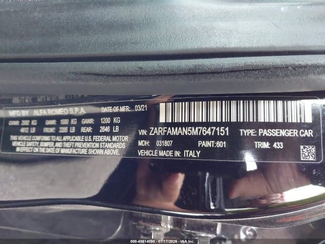 2021 ALFA ROMEO GIULIA RWD 9