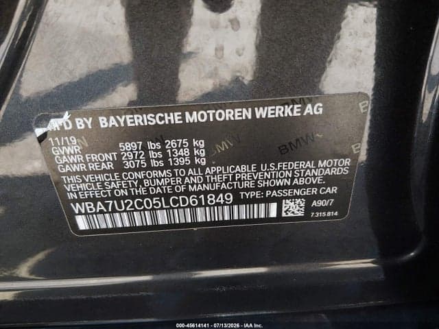 2020 BMW 750I XDRIVE 9