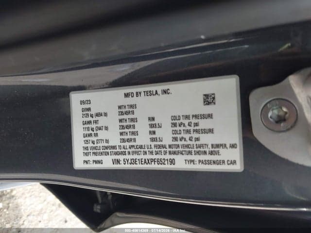 2023 TESLA MODEL 3 REAR-WHEEL DRIVE 9