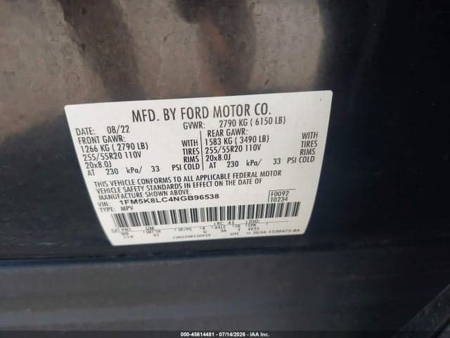2022 FORD EXPLORER KING RANCH 9