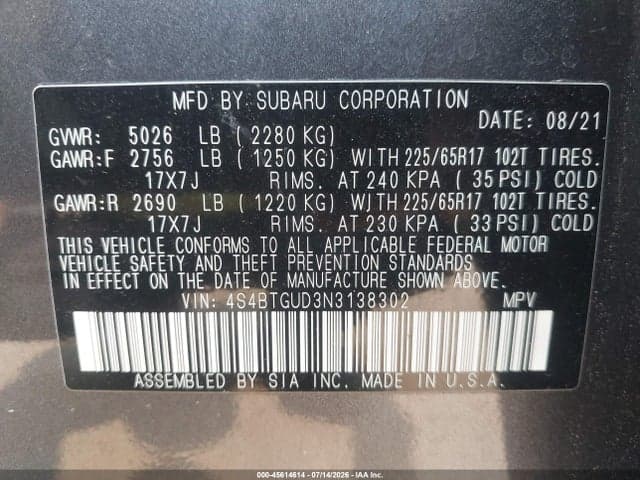 2022 SUBARU OUTBACK WILDERNESS 9