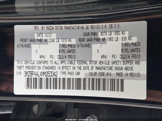 2021 MAZDA MAZDA3 2.5 S 9