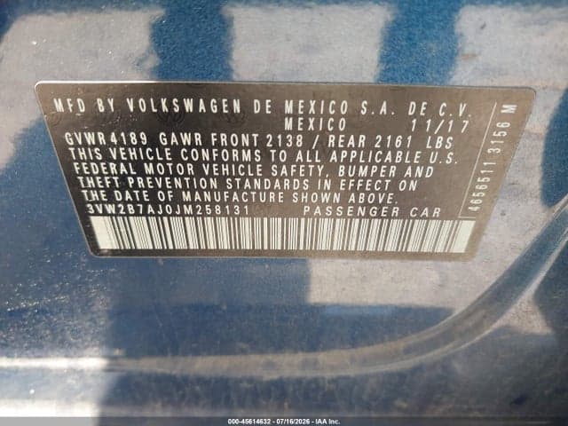 2018 VOLKSWAGEN JETTA 1.4T S 9