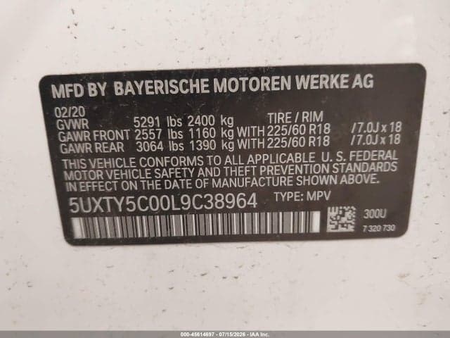 2020 BMW X3 XDRIVE30I 9