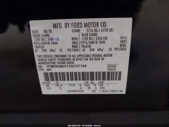 2018 FORD EXPLORER 9