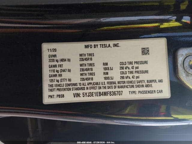 2021 TESLA MODEL 3 LONG RANGE 9