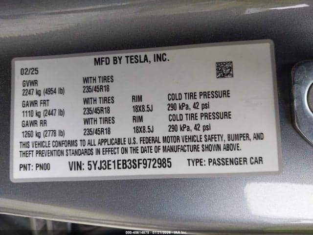 2025 TESLA MODEL 3 LONG RANGE ALL-WHEEL DRIVE 9