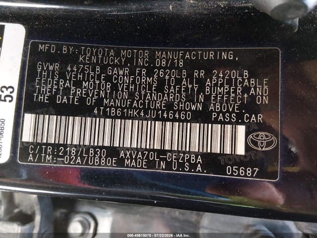 2018 TOYOTA CAMRY XSE 9