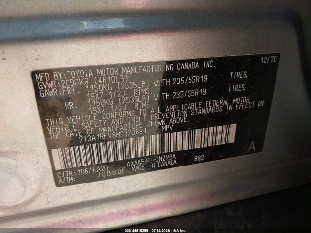 2021 TOYOTA RAV4 XLE PREMIUM 9