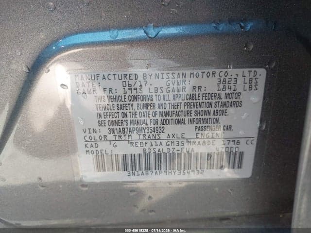 2017 NISSAN SENTRA SV 9