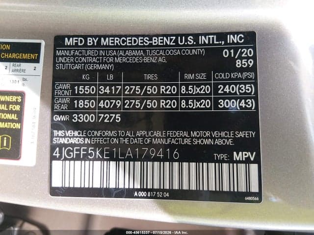 2020 MERCEDES-BENZ GLS 450 4MATIC 9